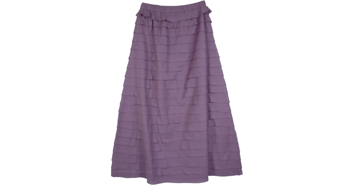 Pretty in Violet Tiered Long Skirt | Purple | XL-Plus