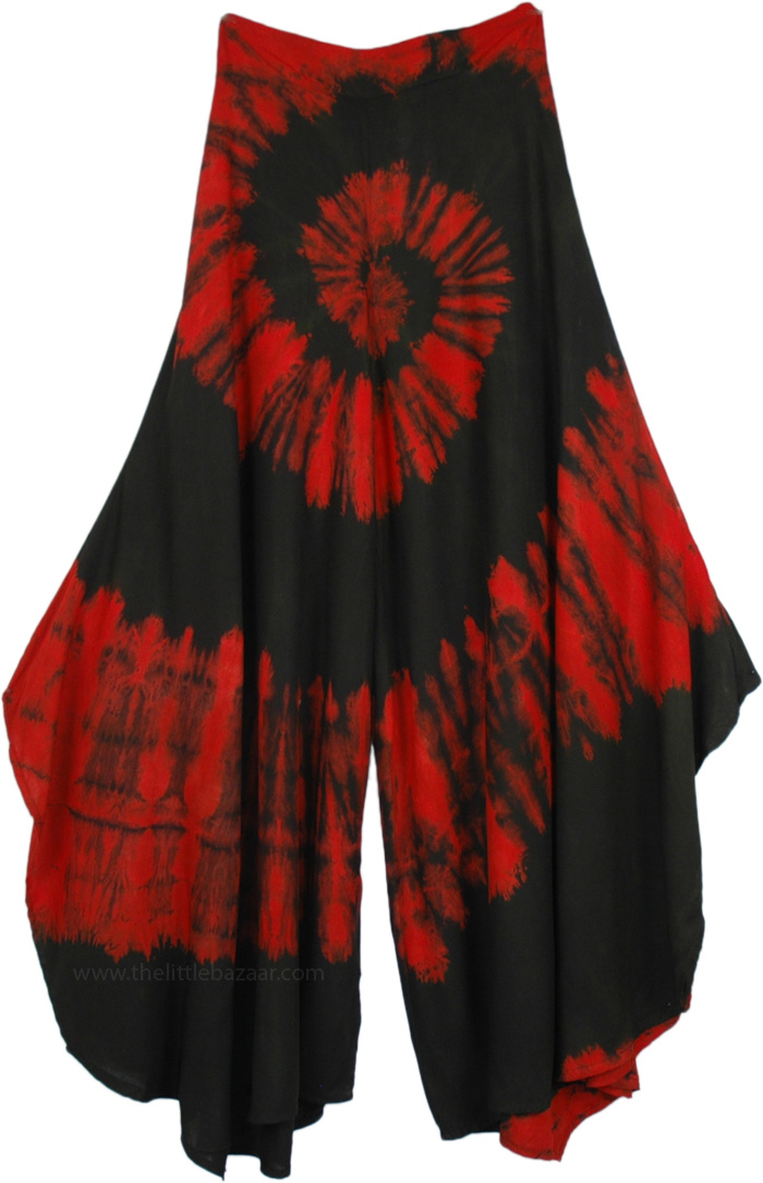 Wide Leg Palazzo Style Thai Pants in Red and Black - Clothing - Sale on ...