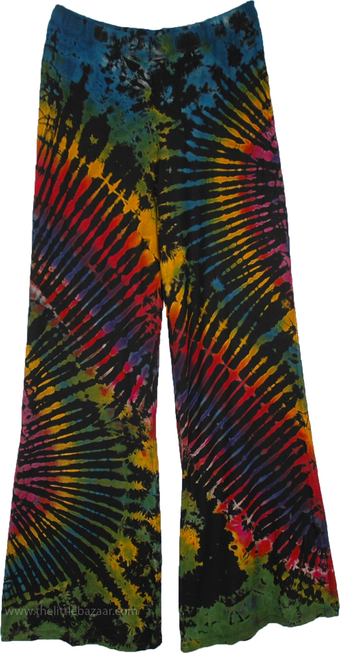 Festival Tie Dye Rainbow Pants For Women Yoga, Multicoloured