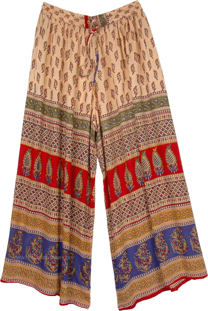 Cotton Printed Palazzo Pants For Women Indian,X-Large,W-CPLZXL-2716 –  ShalinIndia
