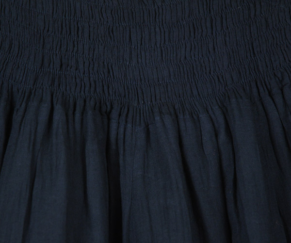 Dusky Blue Wide Leg Cotton Palazzo Pants with Shirred Waist | Blue ...
