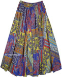 Gypsy Boho Party Vibes Big Sweep Printed Summer Skirt