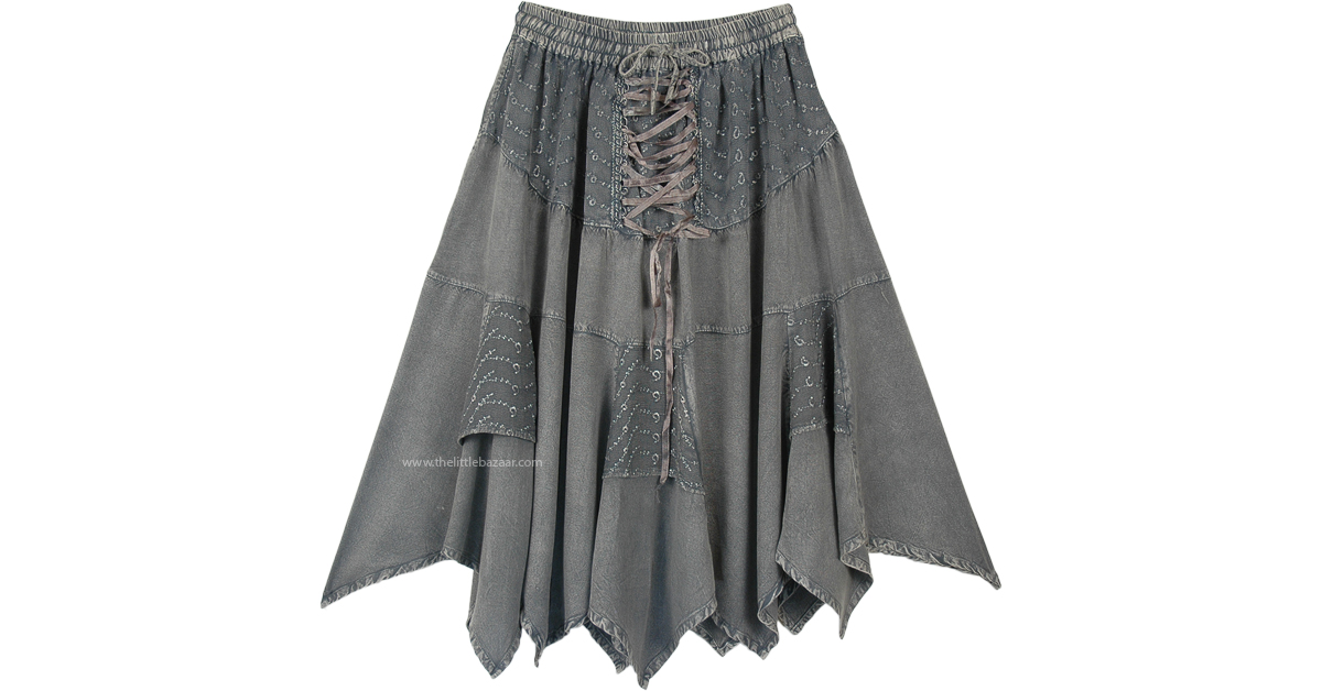 Grey top handkerchief skirt