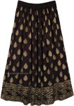 Belly Dancing Rayon Black and Golden Leaf [6643]