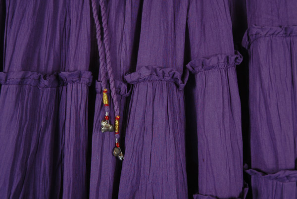 Tiered Passion Purple Cotton Frills Long Skirt