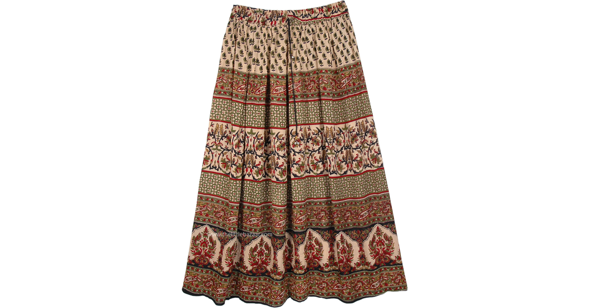 Beige Blossoms Floral Maxi Rayon Skirt | Beige | Maxi-Skirt, Floral ...