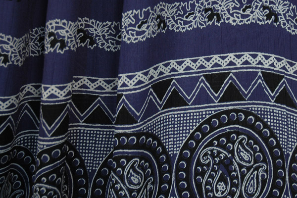 Jodhpur Blue Ethnic Printed Long Gypsy Skirt | Blue | Crinkle, Maxi ...