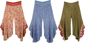 Multicolored Striped Patchwork Boho Harem Cotton Pants