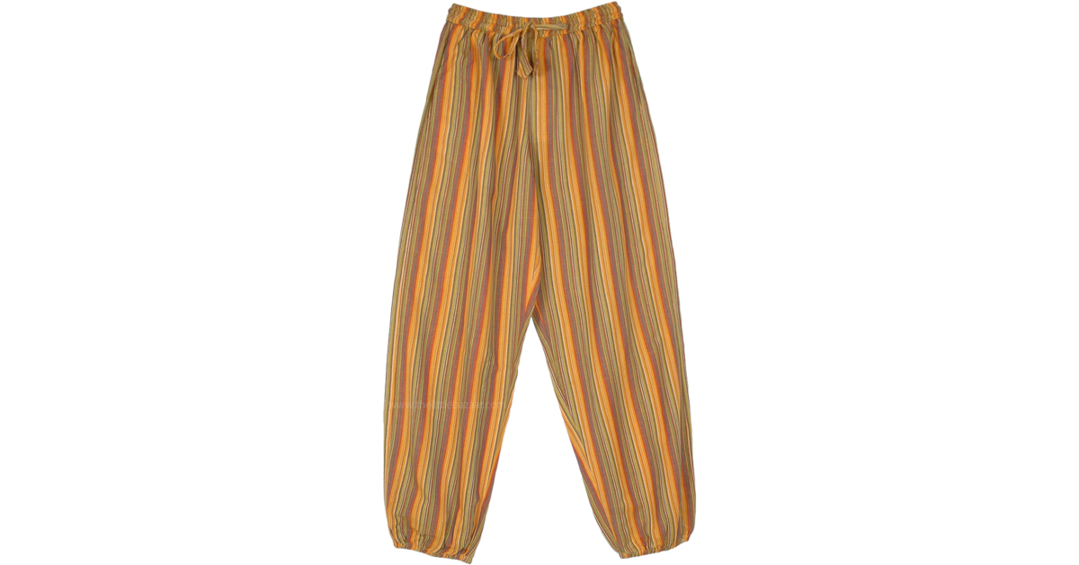 orange striped trousers