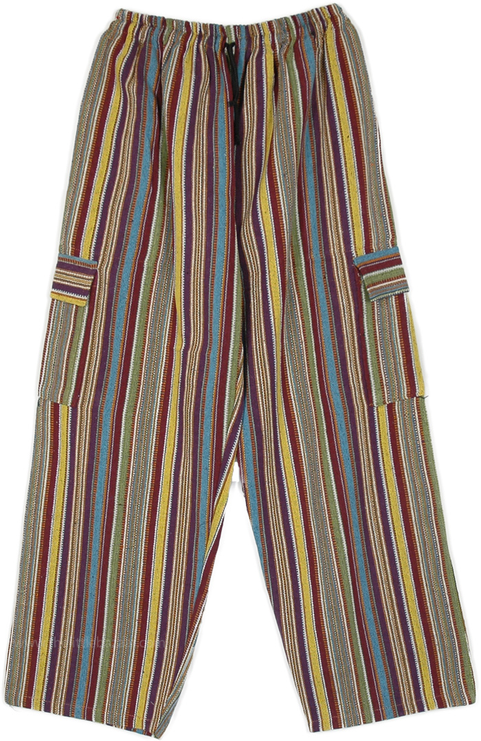 Unisex Multicolor Vertical Stripes Cargo Pants | Multicoloured | Split ...