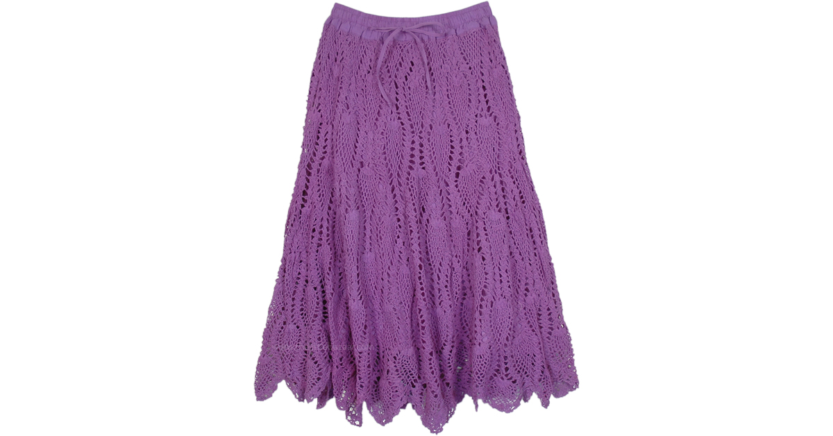 All Crochet Pattern Long Cotton Skirt in Purple | Purple | Crochet ...