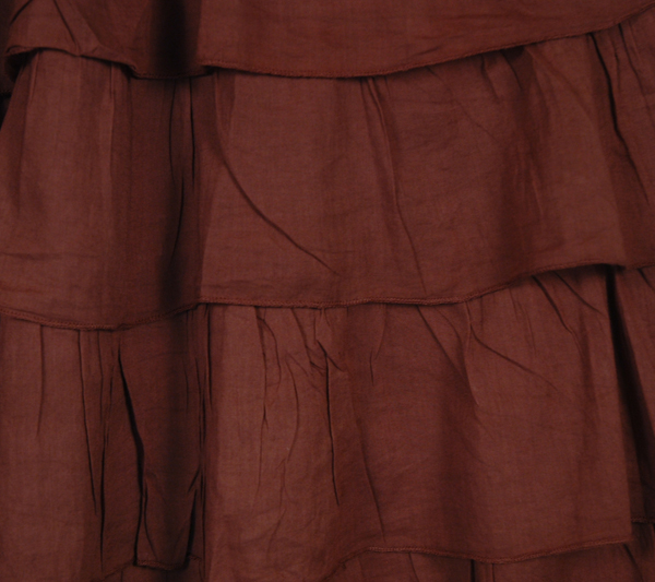 Cinnamon Brown Ruffled Cotton Maxi Skirt | Brown | Crinkle, Tiered ...