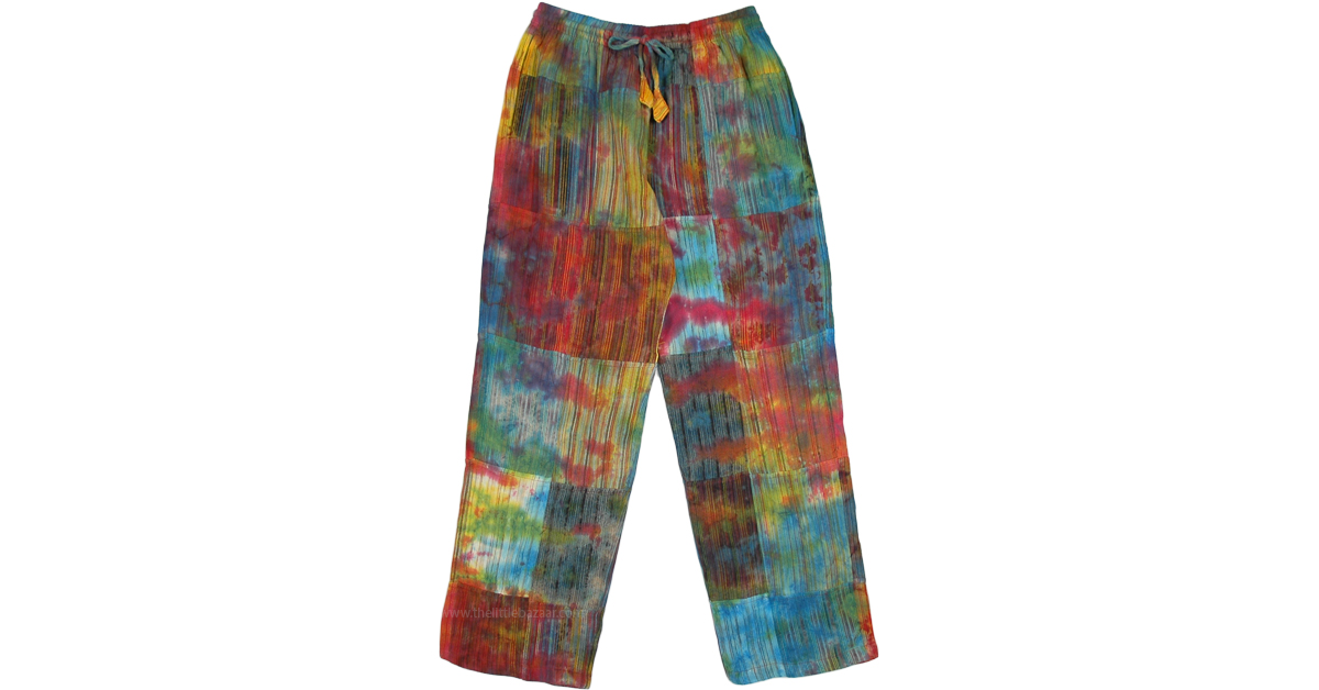 Festival Of Colors Hippie Lounge Patchwork Cotton Pants | Multicoloured ...