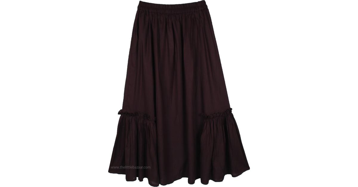 Chic Black Bohemian Flowy Tiered Skirt | Black | Peasant, Fall, Solid ...