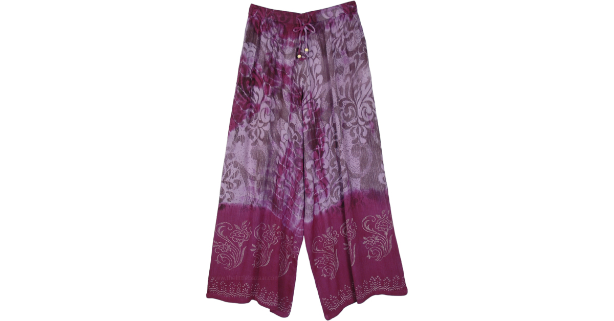 Extravagant Purple Free Flowing Wide Leg Pants | Purple | Split-Skirts ...