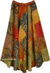 Floral Printed Patchwork Long Summer Bohemian Cotton Skirt [9765]