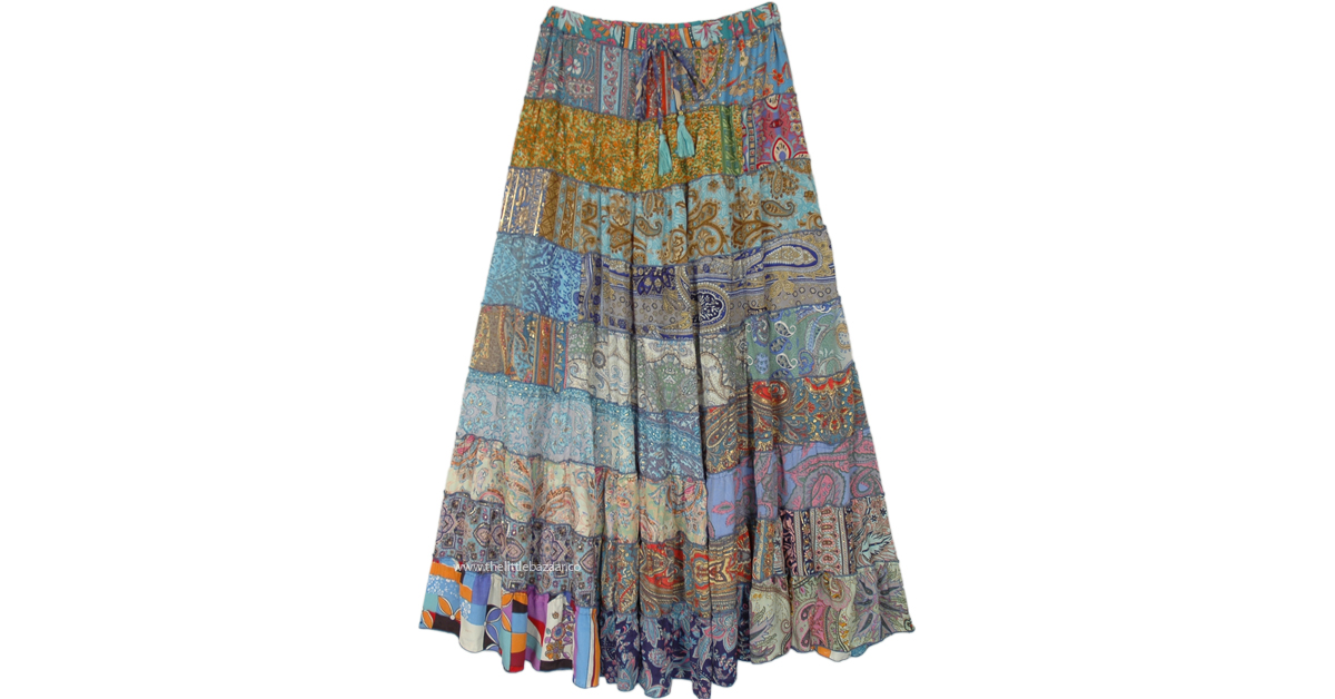 Enigma Variations Soft Multi Panel Maxi Long Skirt | Multicoloured ...