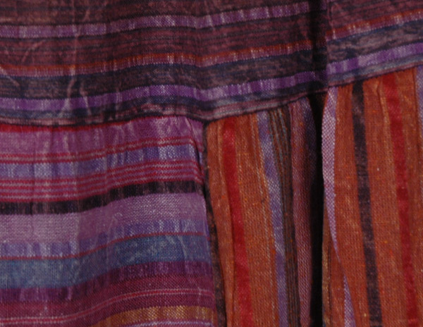 Purple Love Striped Patchwork Hippie Long Skirt