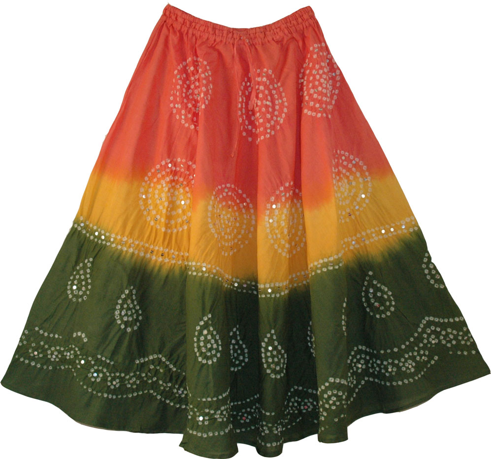 Ethnic Indian Cotton Long Skirt | Sequin-Skirts