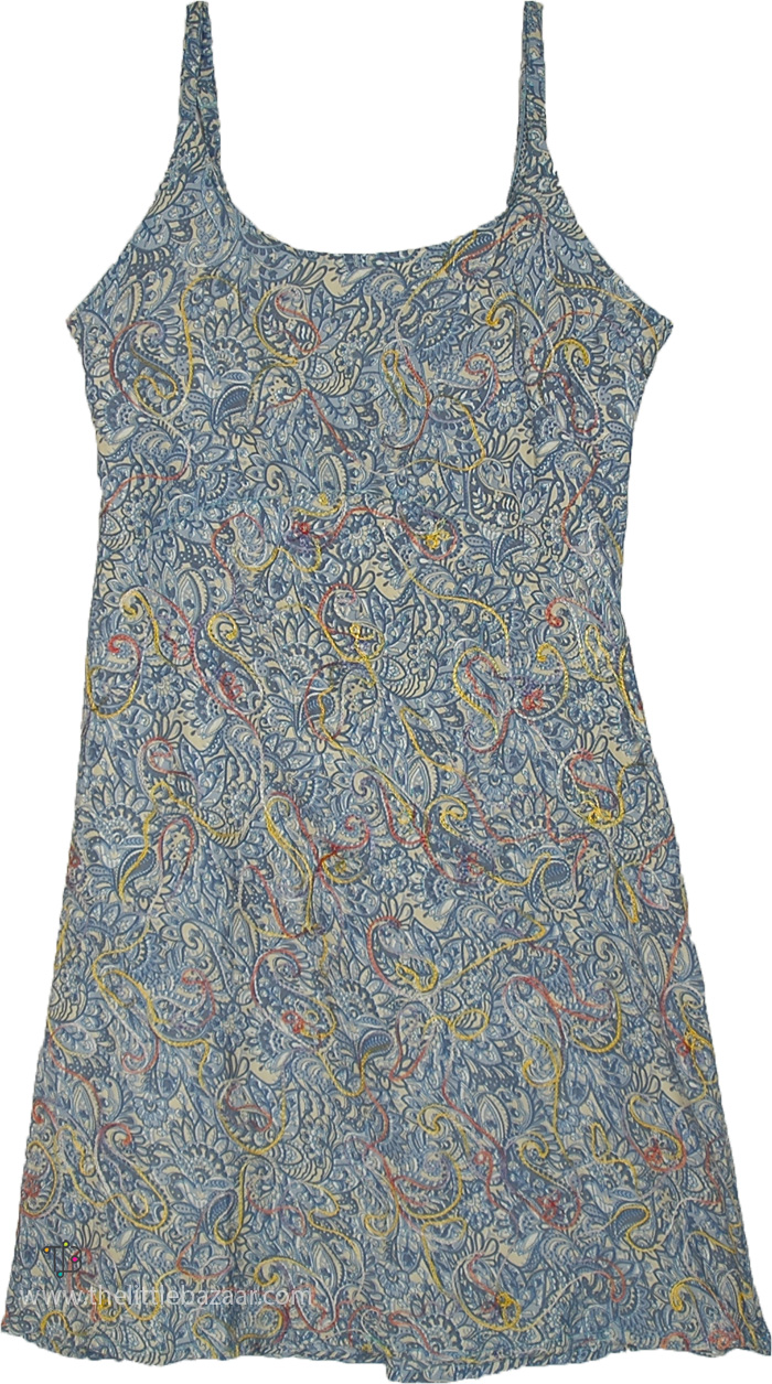 Ming Paisley Printed Summer Dress with Embroidery