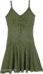 Embroidered Cotton Sundress in Fern Green [2271]