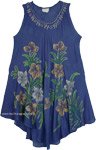 Light Rayon Beach Cover-Up with Painted Flowers [2360]