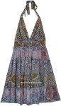 Boho Chic Flared Dress with Patchwork [3885]