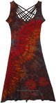 Cute Hippie Strapped Back Dress with Color Tie Dye [3984]