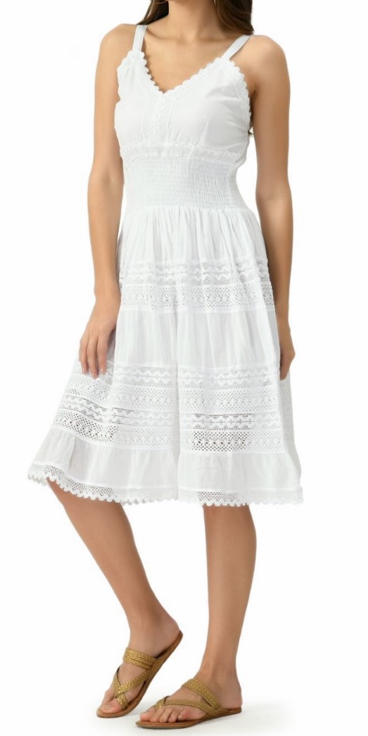 Whimsical White Lace Sundress