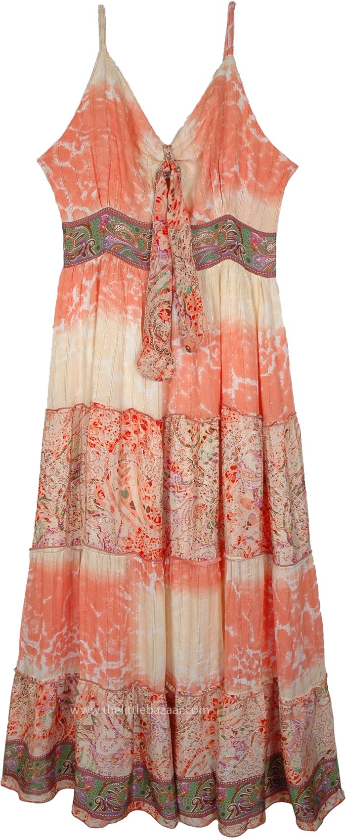 Coy Pink Shimmering Sunset Tiers Maxi Dress