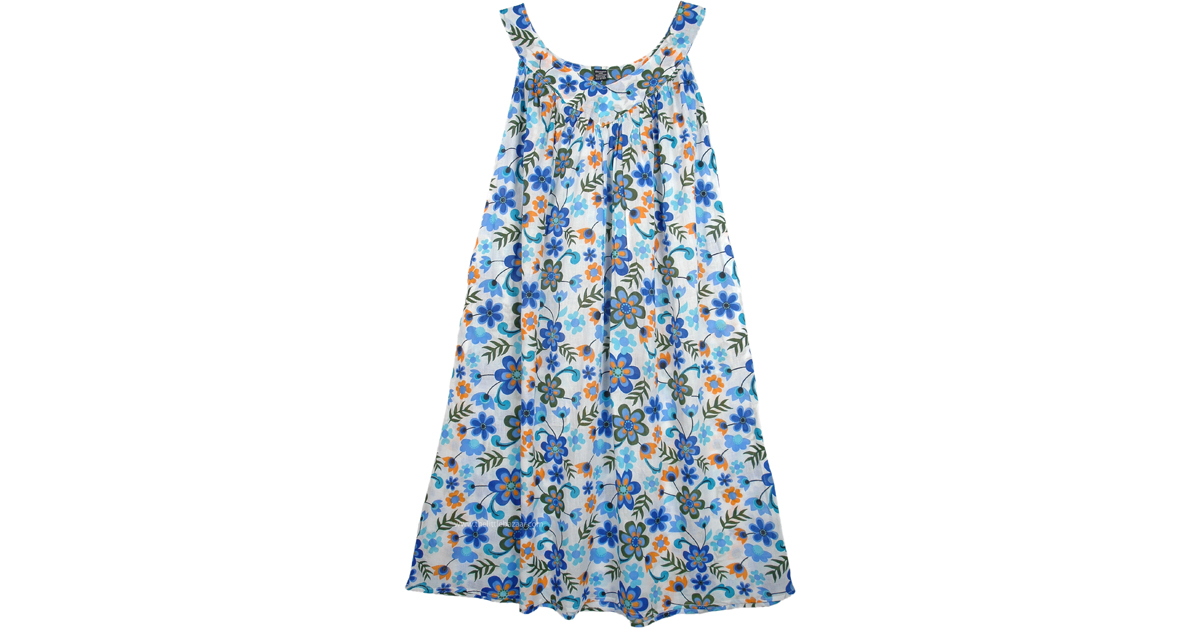 Daisy Floral Simple Cotton Summer Dress | Dresses | White | Sleeveless ...