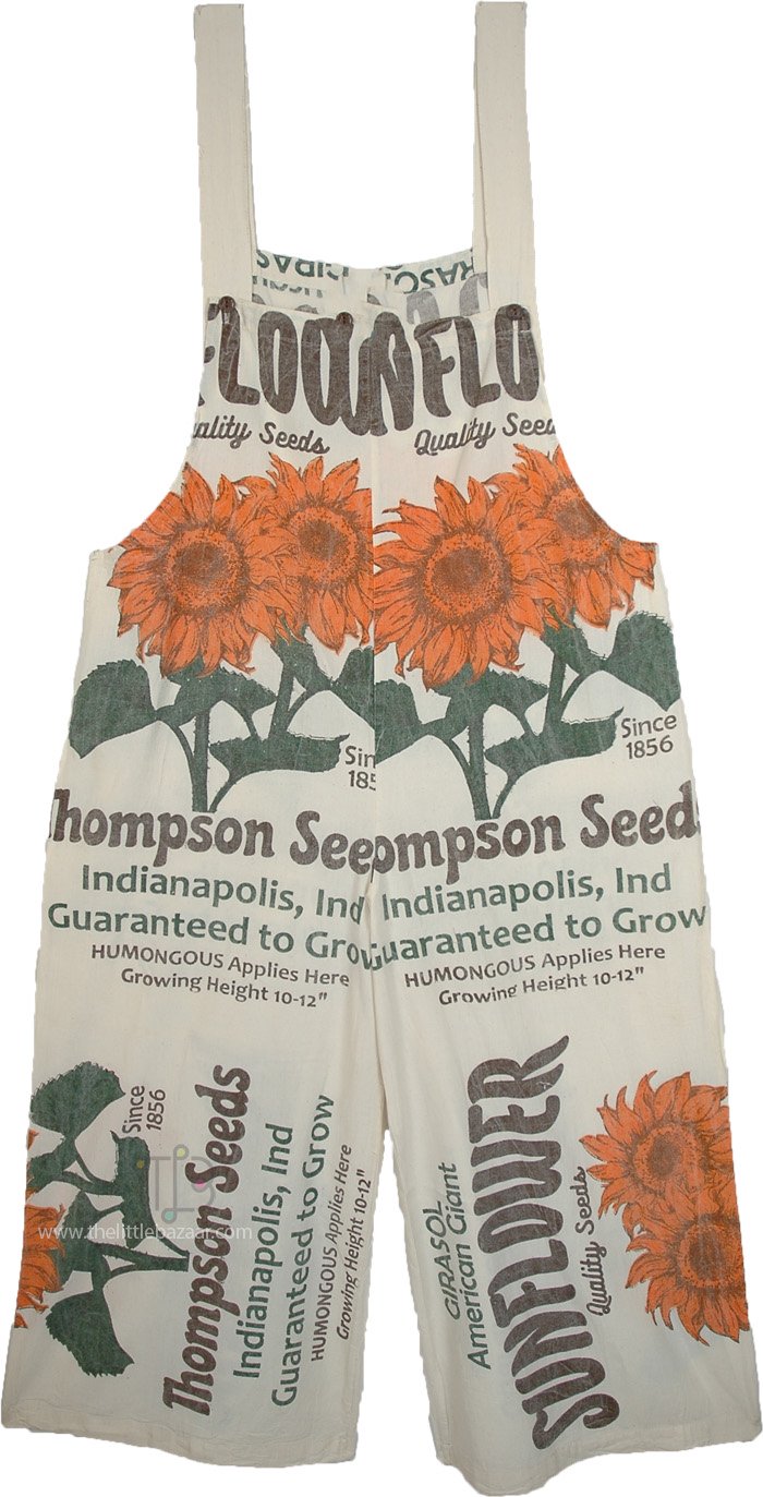 Old Fashioned Sunflower Sack Overalls