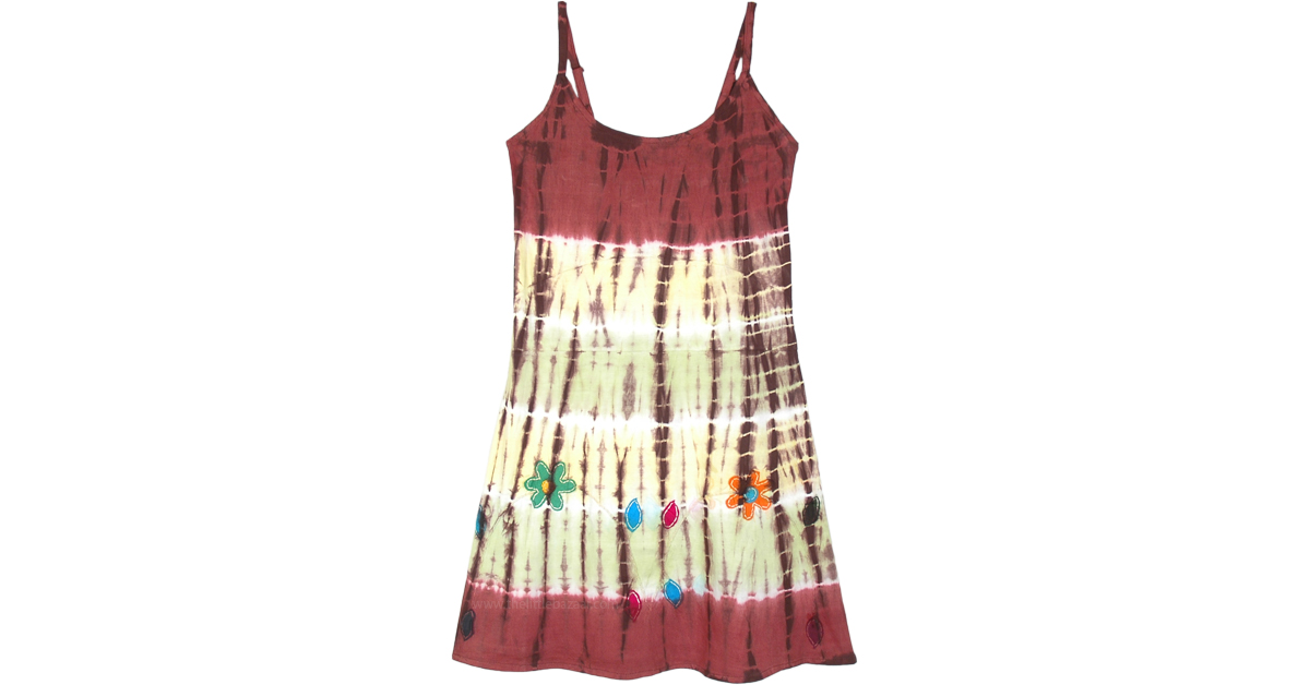 brown tie dye dress