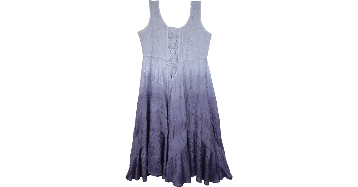 Lavender Blue Ombre Style Long Tank Dress | Dresses | Blue | Sleeveless ...