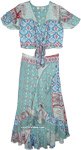 Eastern Sleeve Printed Dress Set [9818]