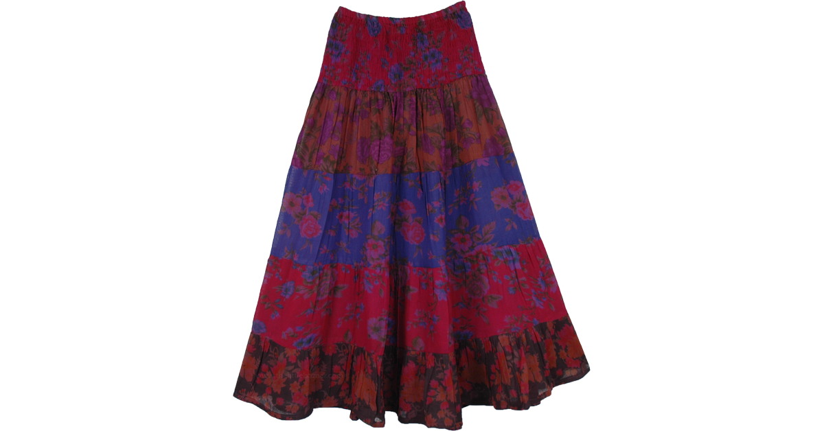Hydrangea Purple Floral Cotton Girls Prairie Skirt | Kids | Purple ...