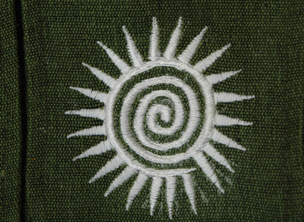 Forest Green Spiral Sun Crossbody Bag