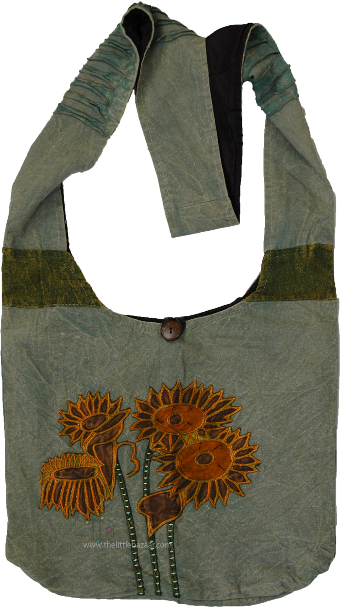 Sunflower Bliss Artisan Boho Shoulder Bag