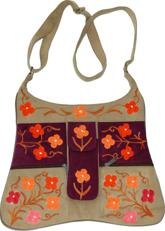 Buy Women's & Girls Fashionable Kashmiri Embroided Handbag/Purse 3 Zipper  Blue at Amazon.in