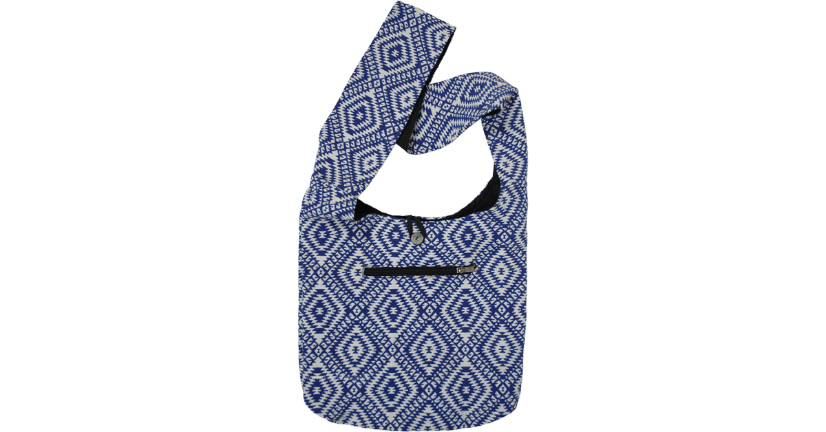 Sale:$14.99 Blue White Dari Weave Thick Cotton Shoulder Bag | Clearance ...