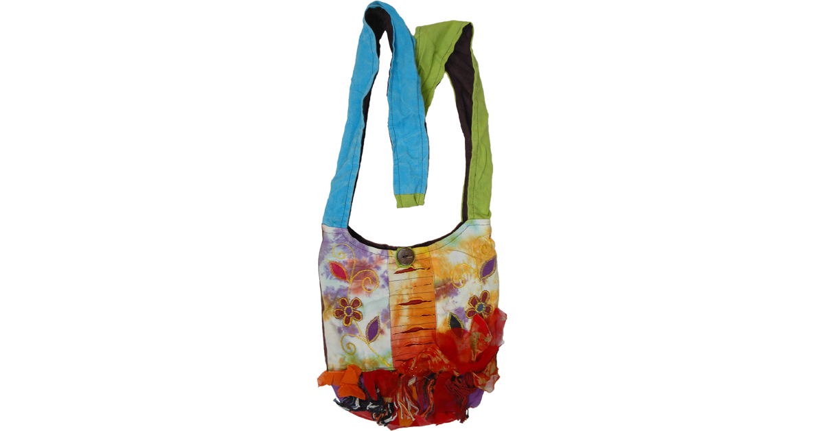 Patchwork Boho Purse Floral Hobo Bag Abstract Crossbody Bag Cotton Sling Bag Bohemian Purse Hippie Bag Boho Bag Hobo Purse Hippie Purse