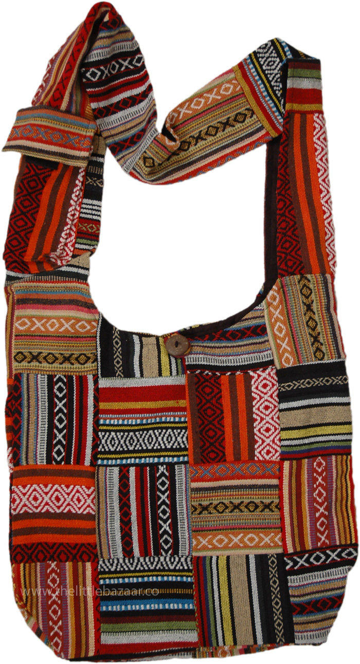 Vibrant Festival Stylish Patchwork Boho Bag, Purses-Bags, Multicoloured