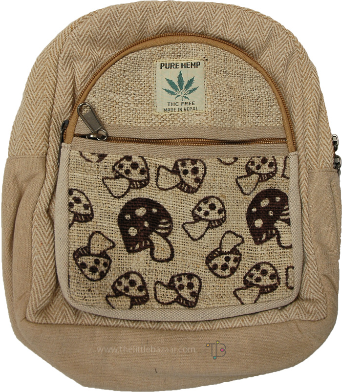 Mushroom Hemp Mini Backpack