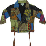 Boho Moto Cotton Patchwork Short Jacket