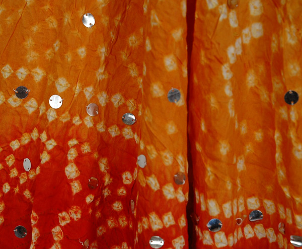 Golden Sunset Tie Dye Cotton Sequin Summer Skirt