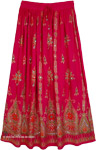 Ethnic Indian Skirt in Pink with Motifs and Sequins [8656]