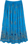 Bondi Blue Sequin Skirt Ethnic Indian with Motifs and Sequins [8660]