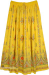 Ethnic Indian Skirt in Yellow with Motifs and Sequins [8663]