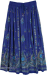 Ethnic Indian Skirt in Blue with Motifs and Sequins [8682]