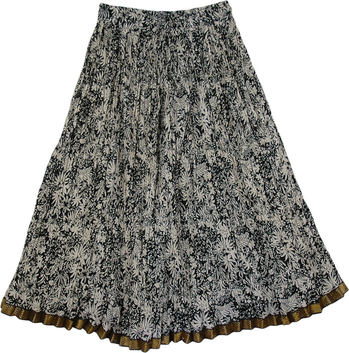 Sale:$9.99 Black White Boho Crinkled Ladies Short Skirt | Clearance ...